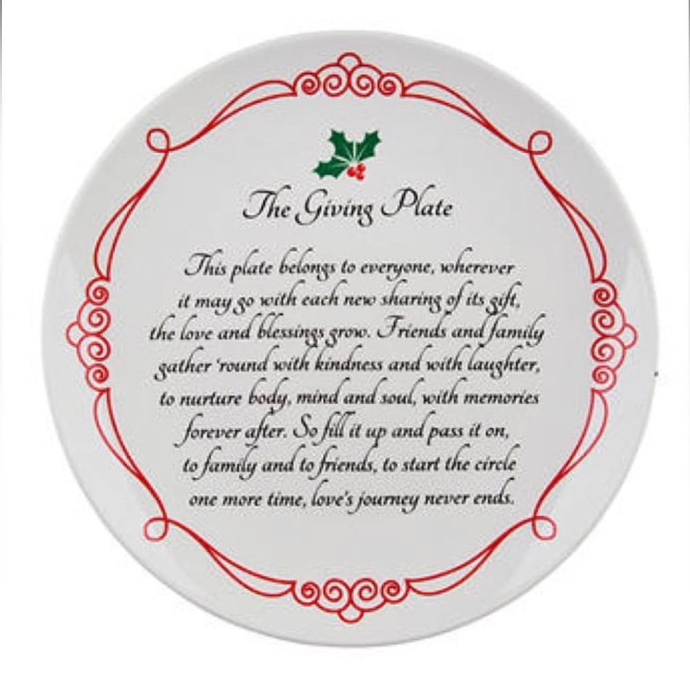 Home essentials holly white and red decorative plate
